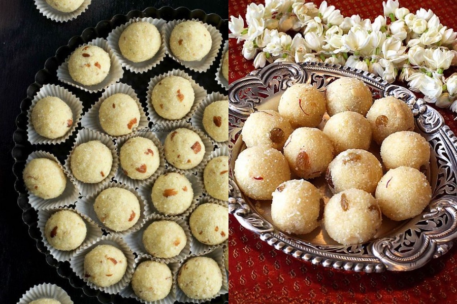 Ladoo de coco Sooji |  12 mejores postres indios |  Su belleza