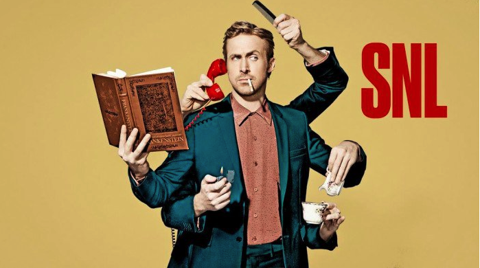 Ryan Gosling no pudo mantener la cara seria en SNL 1