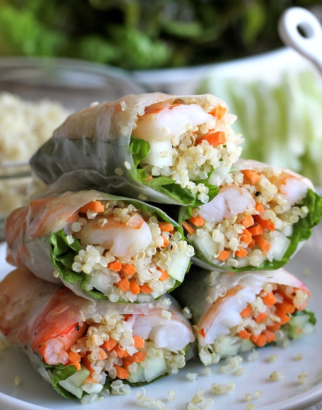   Rollitos de primavera de quinoa y camarones asados ​​|  12 recetas de camarones fáciles pero deliciosas |  Su belleza