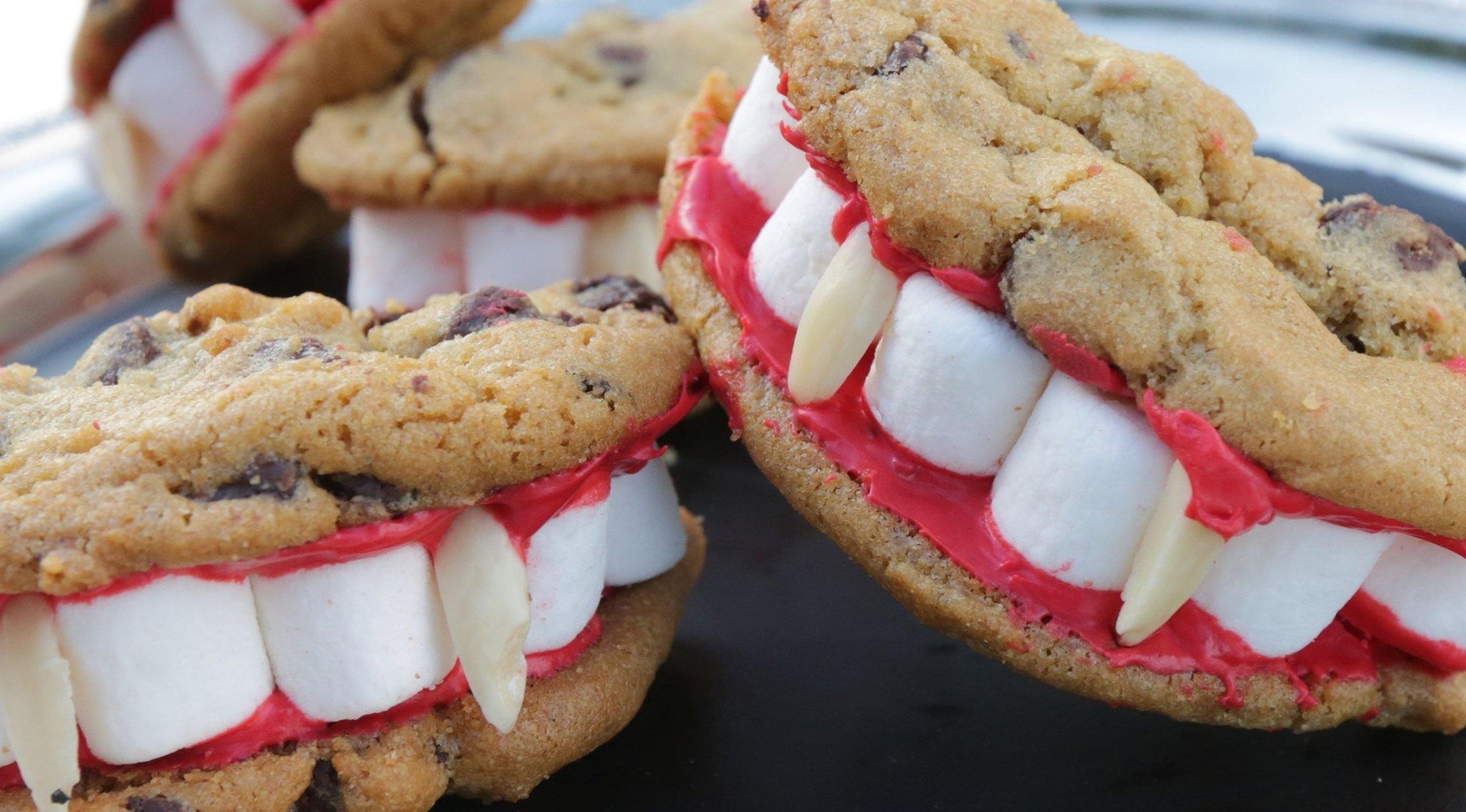 Dentaduras Drácula |  15 ideas fáciles de galletas de Halloween |  Su belleza