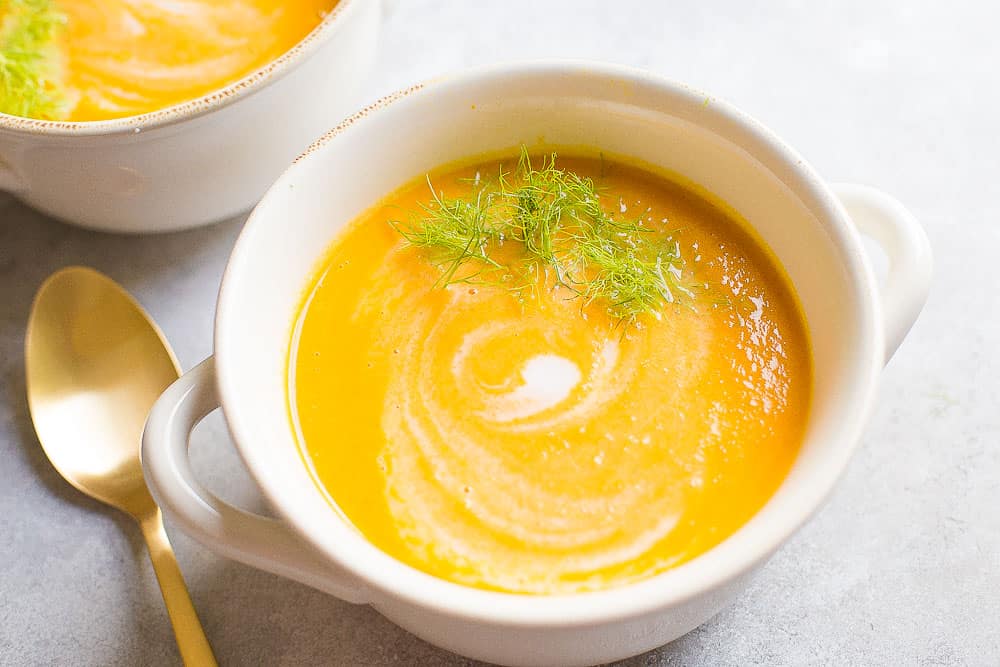 Sopa De Calabaza Y Zanahoria Con Leche De Coco |  12 recetas saludables de calabaza perfectas para el otoño |  Su belleza