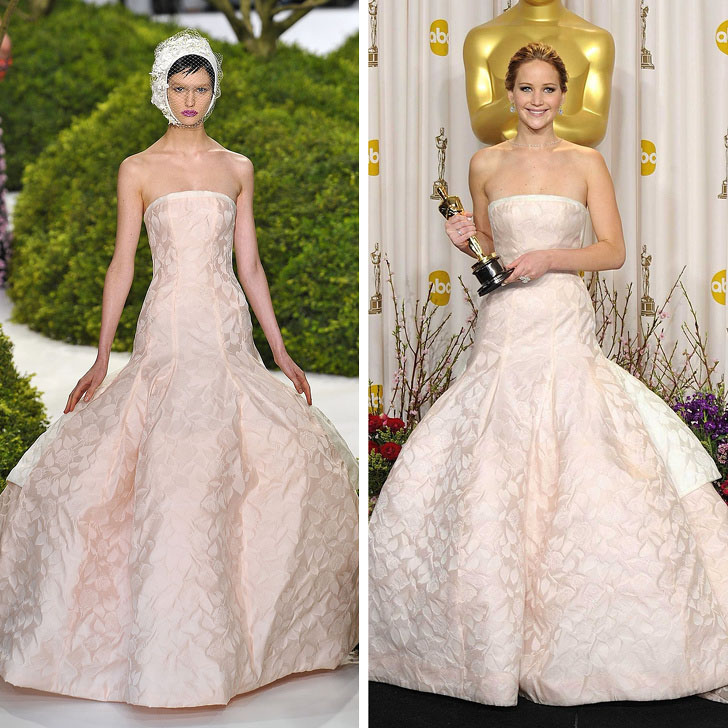 Jennifer Lawrence-Christian Dior |  quién lo lució mejor: 12 vestidos que las celebridades sacaron de la pasarela |  Su belleza