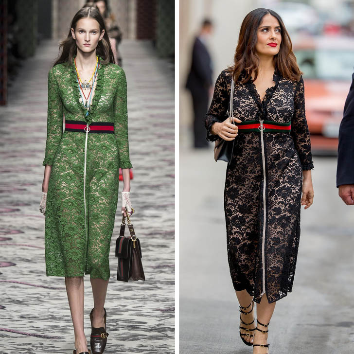 Salma Hayek – Gucci |  quién lo lució mejor: 12 vestidos que las celebridades sacaron de la pasarela |  Su belleza