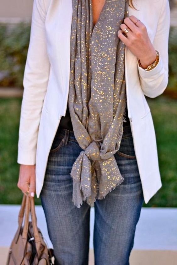 doble lazo y cuelgue |  12 formas súper elegantes de usar una bufanda |  Su belleza
