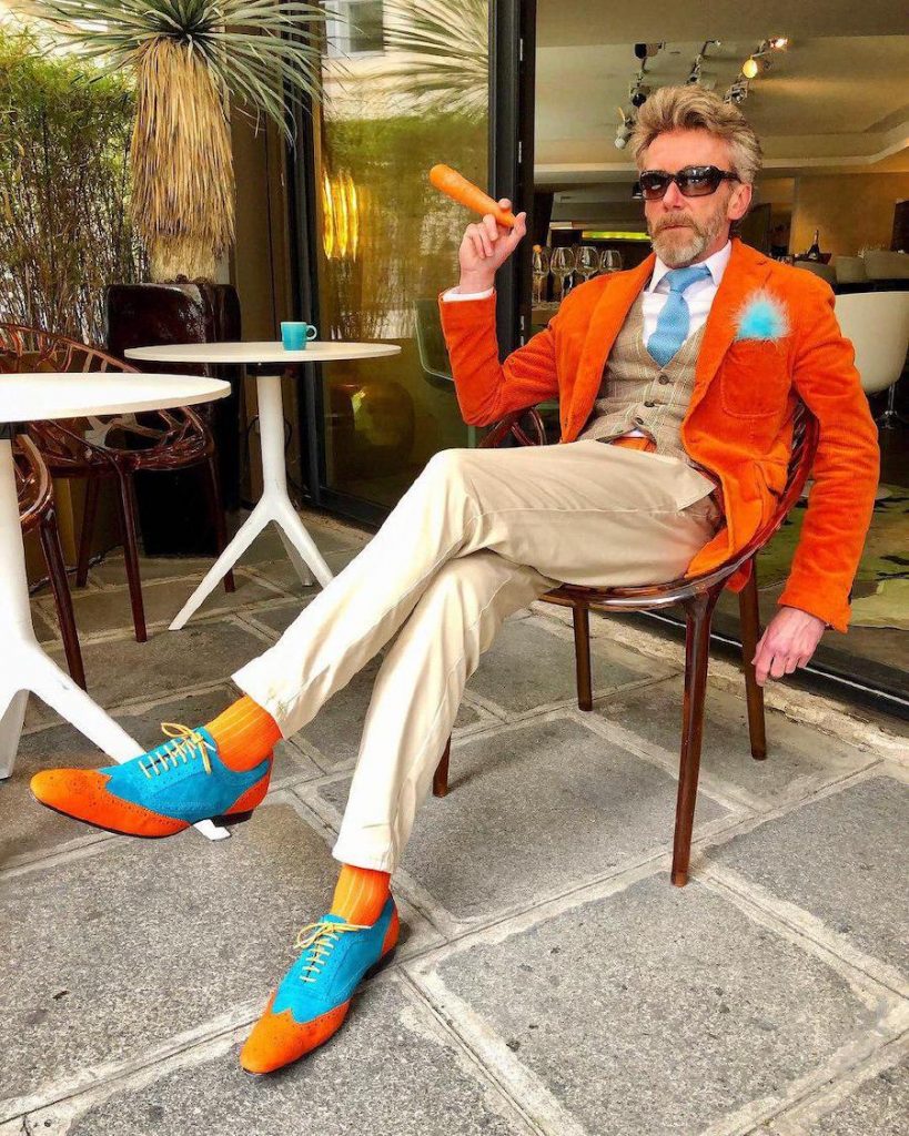 Naranja y turquesa es una combinación tan valiente para los hombres |  12 OOTD más elegantes pero divertidos que jamás hayas visto de Pierrick Mathon |  Su belleza