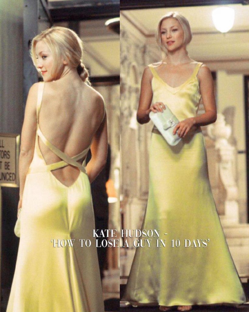 Kate Hudson – Cómo perder a un chico en 10 días |  15 vestidos icónicos de películas que desearías poder usar |  Su belleza