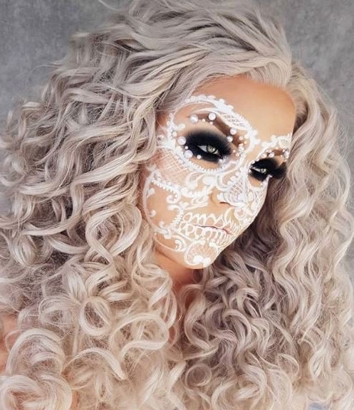 Aspecto completamente blanco |  10 ideas de maquillaje para el Día de los Muertos |  Su belleza