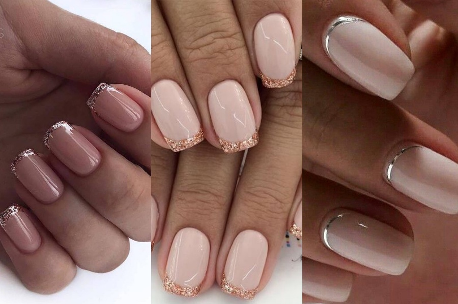 Manicura francesa brillante y reluciente |  8 ideas frescas de diseño de manicura francesa |  Su belleza