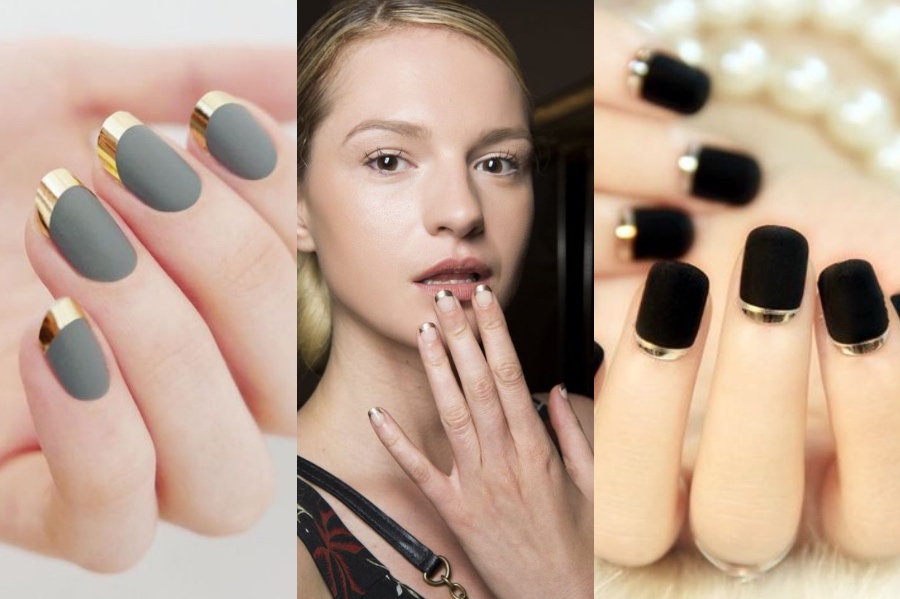 Manicura Francesa Metálica |  8 ideas frescas de diseño de manicura francesa |  Su belleza