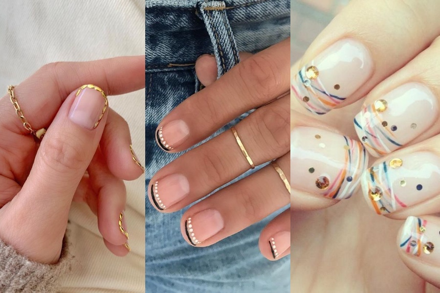 Manicura francesa punteada |  8 ideas frescas de diseño de manicura francesa |  Su belleza