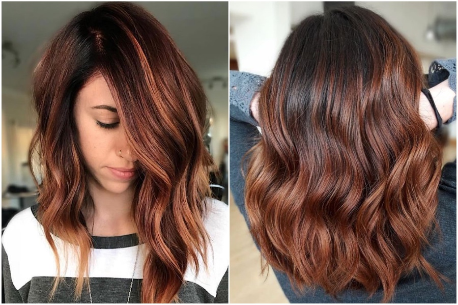 Aspectos destacados de Auburn |  15 ideas de moda para el cabello rojo para probar |  Su belleza