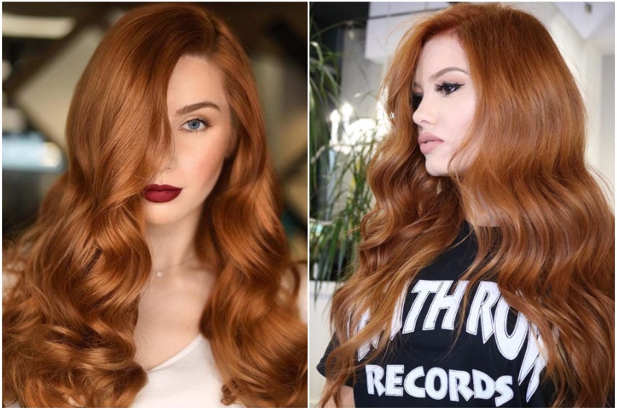 Cobre-Oro |  15 ideas de moda para el cabello rojo para probar |  Su belleza