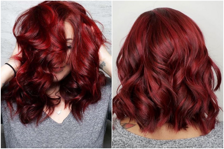 Carmesí |  15 ideas de moda para el cabello rojo para probar |  Su belleza