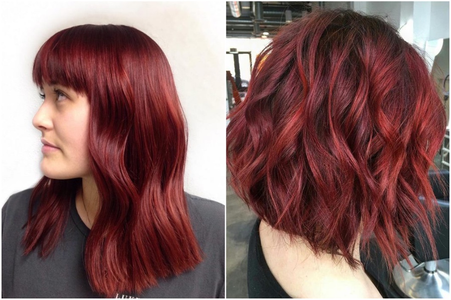 rojo rubí |  15 ideas de moda para el cabello rojo para probar |  Su belleza