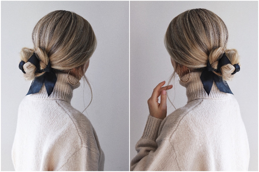 Hermosos bollos de cinta |  12 peinados bastante largos para el otoño de 2019 |  Su belleza