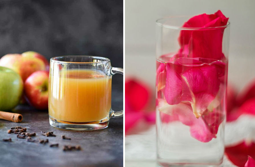 Vinagre de sidra de manzana con agua de rosas |  15 remedios naturales que usan las mujeres indias para una piel impecable |  Su belleza