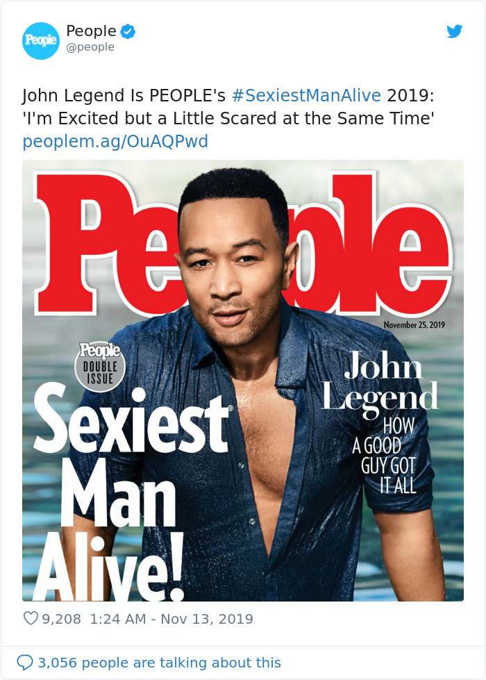 Revista Gente |  John Legend es nombrado el hombre vivo más sexy de 2019 y su esposa Chrissy Teigen se convierte en su troll más grande |  Su belleza