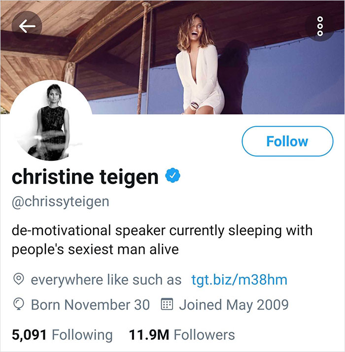 Twitter de Chrissy Tiegen |  John Legend es nombrado el hombre vivo más sexy de 2019 y su esposa Chrissy Teigen se convierte en su troll más grande |  Su belleza