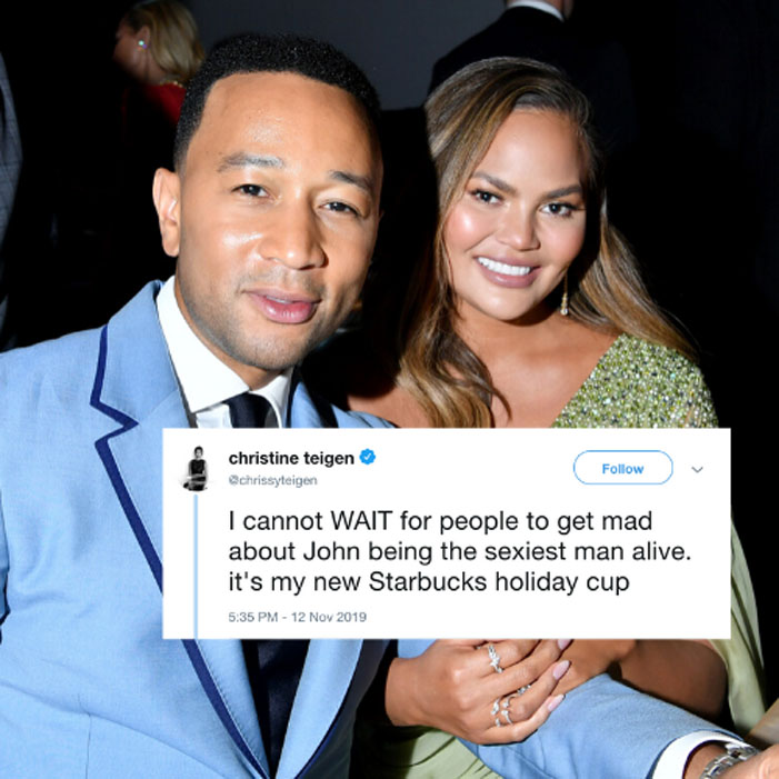 Chrissy Tiegen se divierte |  John Legend es nombrado el hombre vivo más sexy de 2019 y su esposa Chrissy Teigen se convierte en su troll más grande |  Su belleza