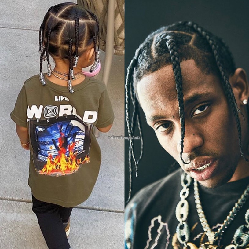 El padre de Stormi, Travis Scott |  Stormi Webster vestida como mamá Kylie y papá Travis es totalmente adorable |  Su belleza