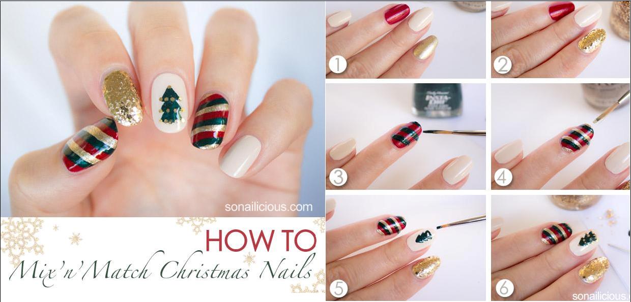 4. Uñas de Navidad Mix'n'Match