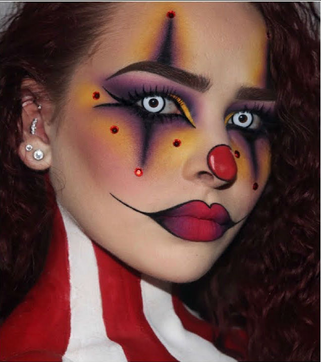 Payaso loco |  11 ideas espeluznantes y geniales de maquillaje de Halloween para probar este año |  Su belleza