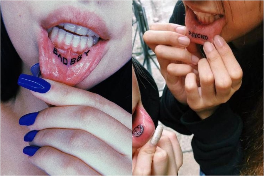   28 lindas ideas de tatuajes de labios para niñas #3 |  Su belleza