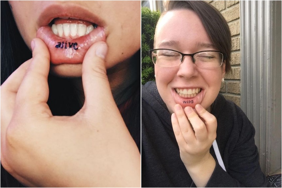   28 lindas ideas de tatuajes de labios para niñas #7 |  Su belleza