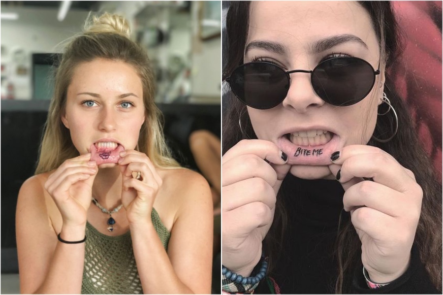   28 lindas ideas de tatuajes de labios para niñas #9 |  Su belleza