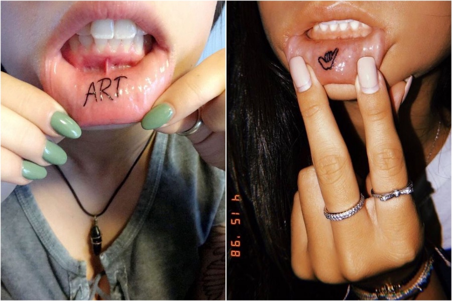   28 lindas ideas de tatuajes de labios para niñas #10 |  Su belleza