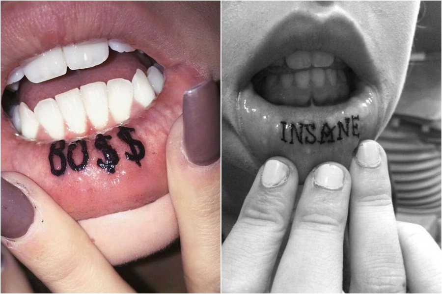   28 lindas ideas de tatuajes de labios para niñas #12 |  Su belleza