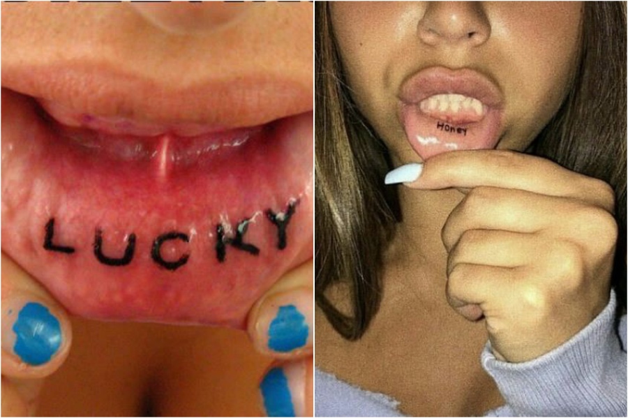   28 lindas ideas de tatuajes de labios para niñas #13 |  Su belleza