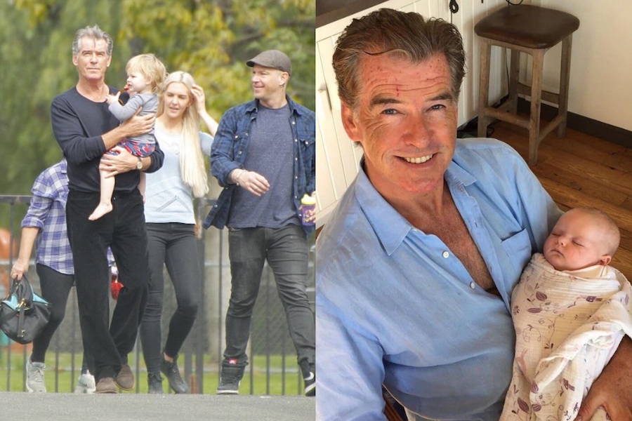 Pierce Brosnan |  12 abuelos famosos con sus nietos te derretirán el corazón |  Su belleza