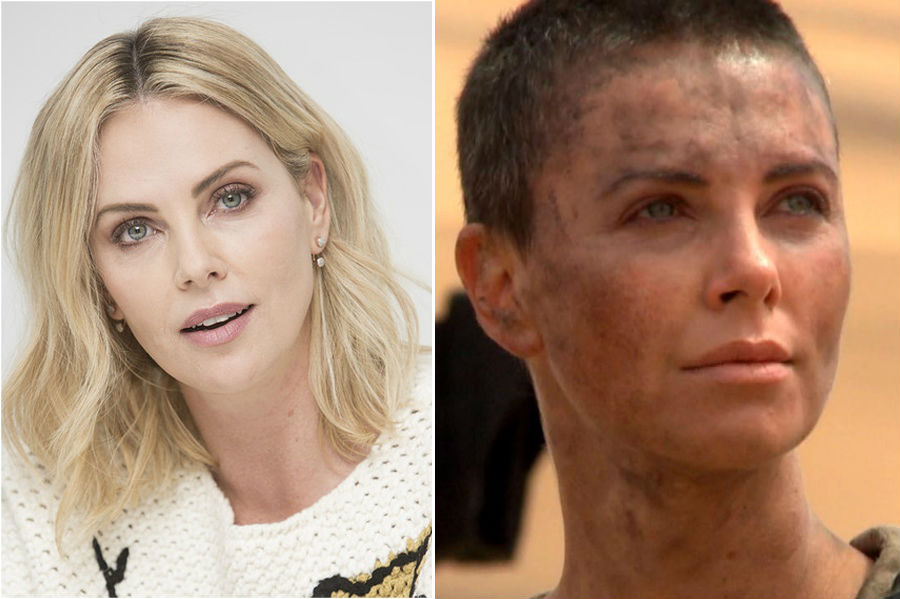 Charlize Theron |  15 estrellas que se raparon la cabeza y la lucieron |  Su belleza