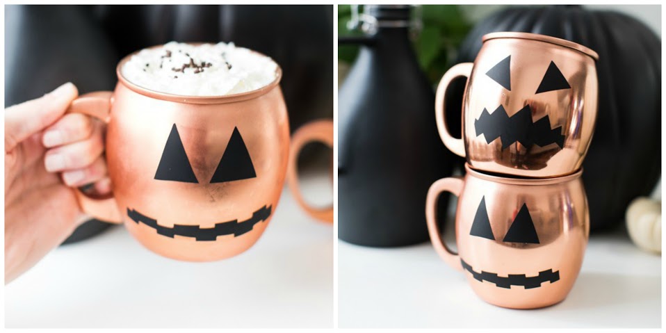 2. Tazas Jack-O Lantern de oro rosa