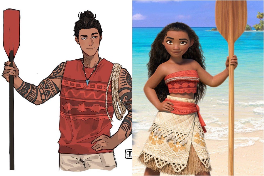 vaiana |  Si las princesas de Disney fueran niños |  Su belleza