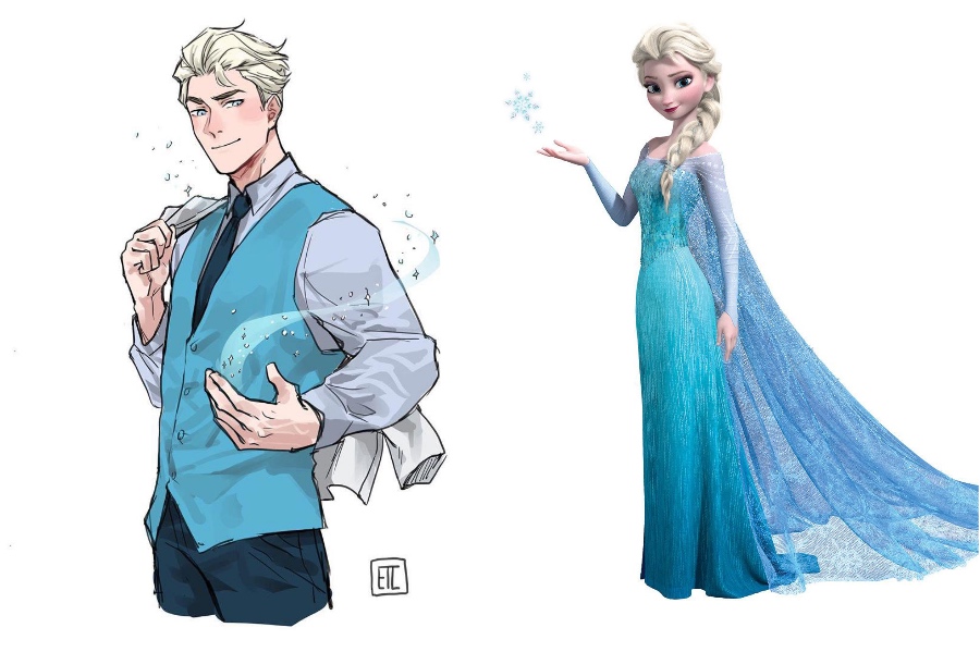 Elsa |  Si las princesas de Disney fueran niños |  Su belleza