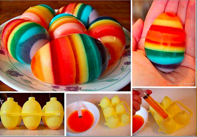 9. Huevos de gelatina de arcoíris