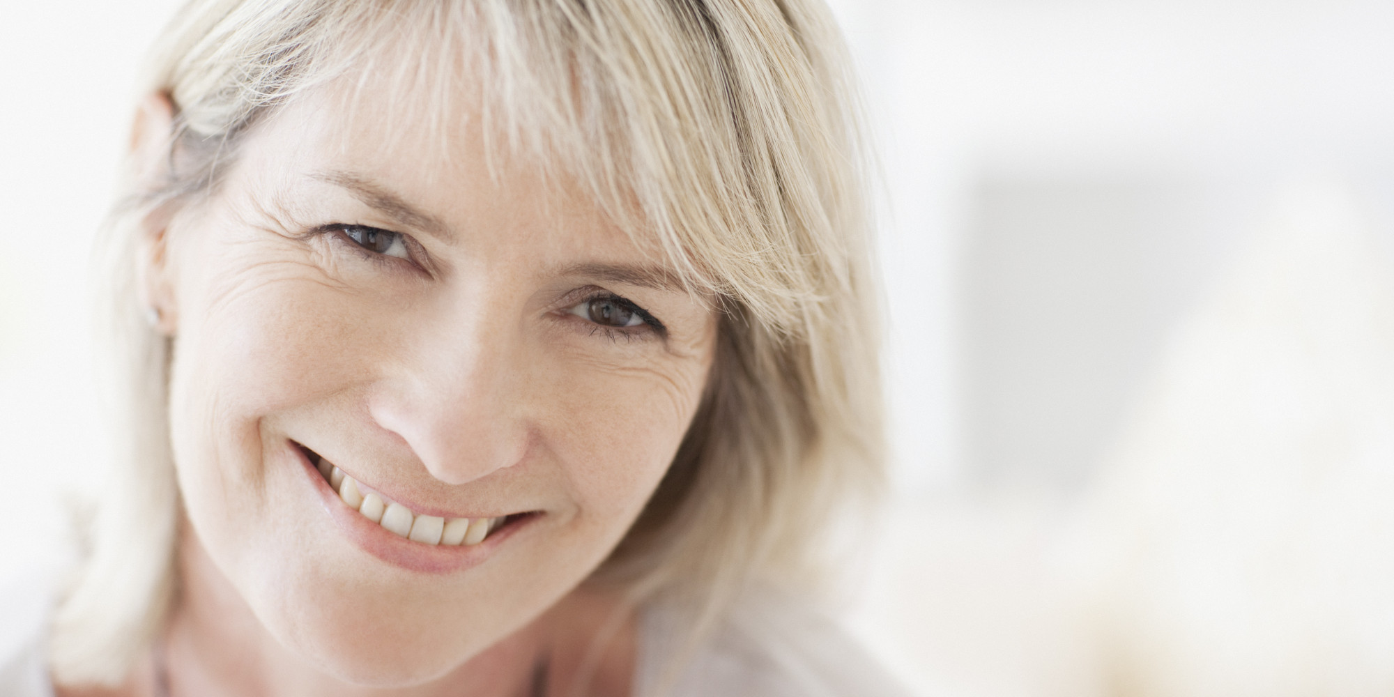 cicatrizarse, de, mujer sonriente